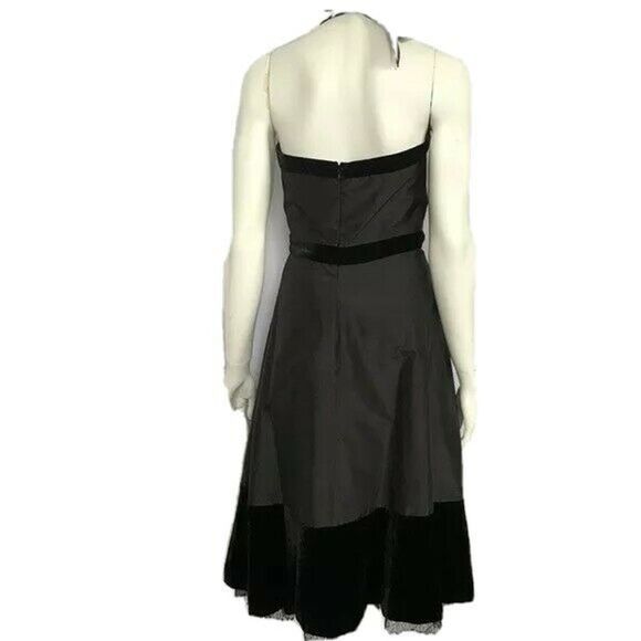 BCBGMAXAZRIA Silk Dress Halter Black Size 0 - Picture 3 of 8
